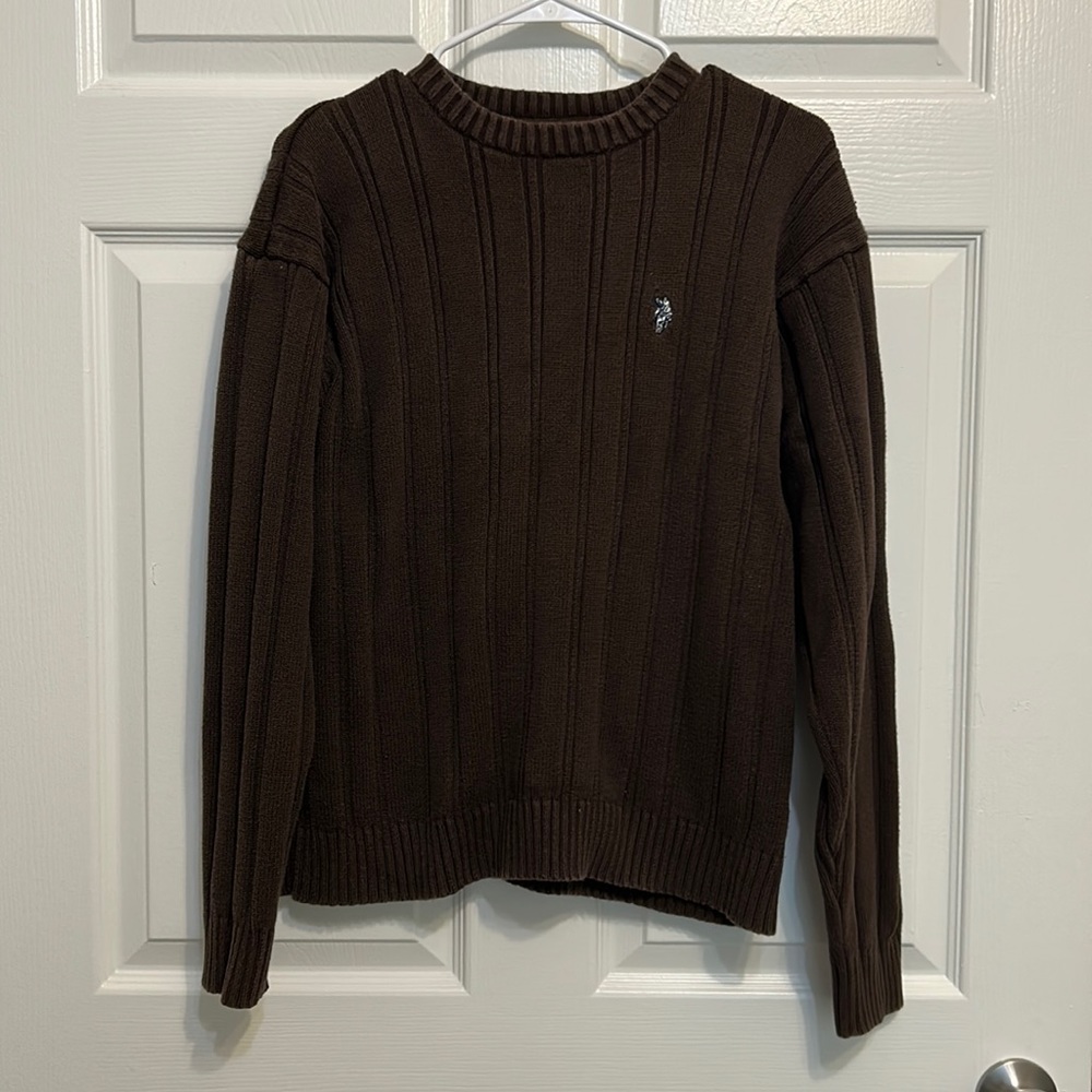 brown polo men’s sweater